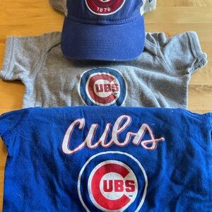 Chicago Cubs Toddler Bundle 12m Onesie and Adjustable Ballcap
